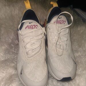 Nike Air 270 White with Navy and Pink Accents